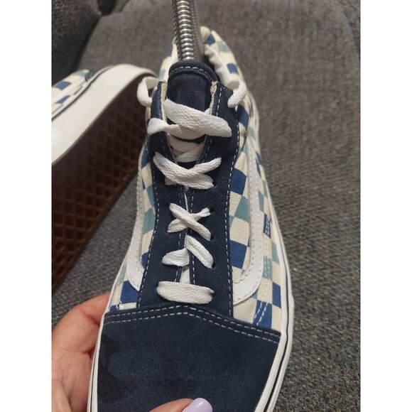 Size Mens 8.5 Womens 10.5- VANS Old Skool Blue Topaz Checkerboard Skateboarding - Picture 10 of 13